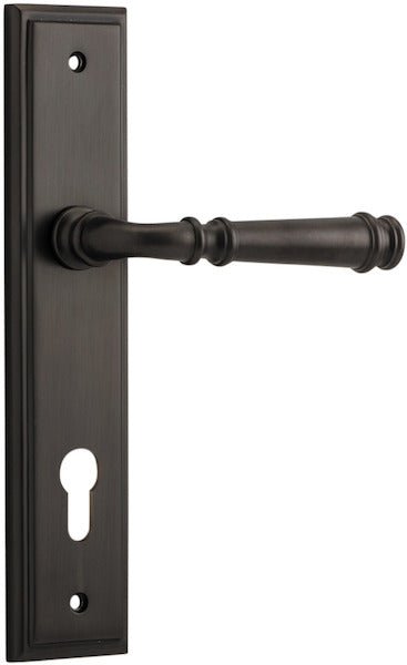 Verona Lever - Stepped Backplate - Entry Point - Iver - Signature Brass - Door Levers